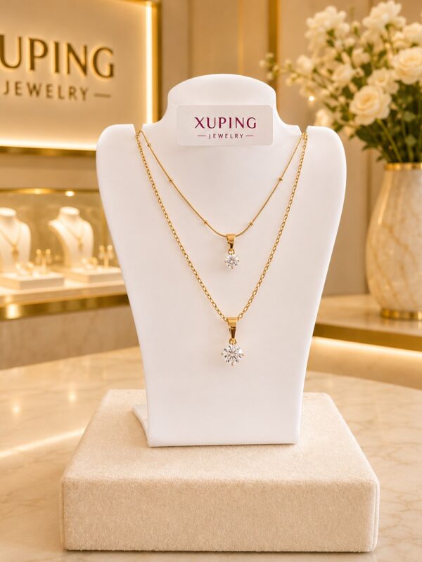 collar punto de luz doble caida xuping jewerly rose