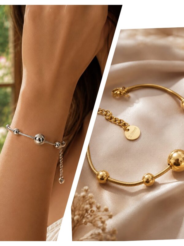 Pulsera billas Stanley stell acero dorado y plateado