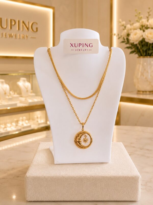 collar luna doble caida xuping jewerly rose