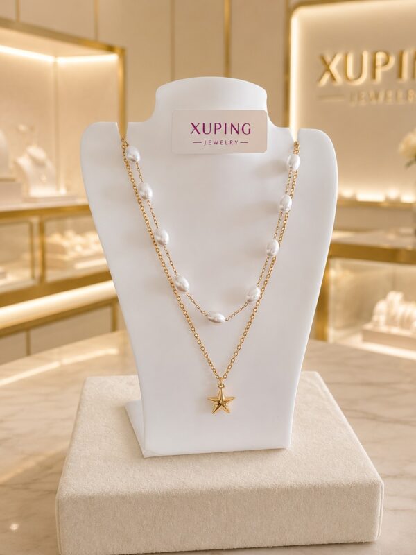 collar perlas estrella doble caida xuping jewerly rose