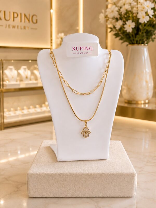 collar mano doble caida xuping jewerly rose