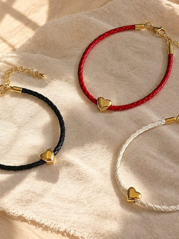 Pulsera regulable ojo turco rodio y cuerina