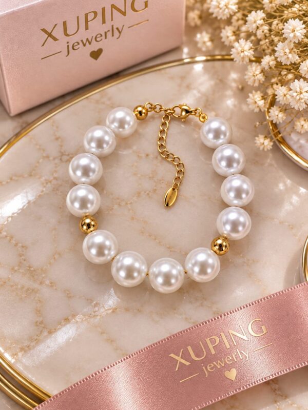 pulsera perla chunky xuping jewerly rose