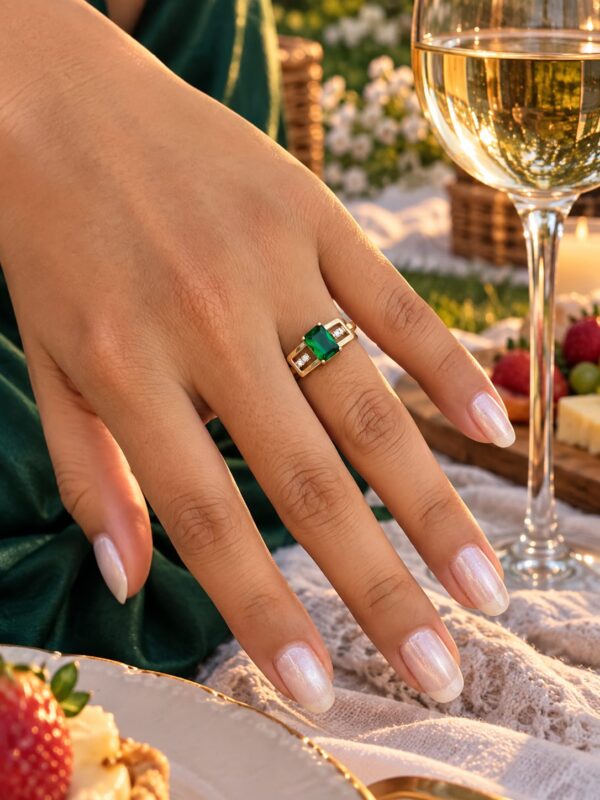anillo talla 6,7,8,9 circon VERDE xuping jewerly rose