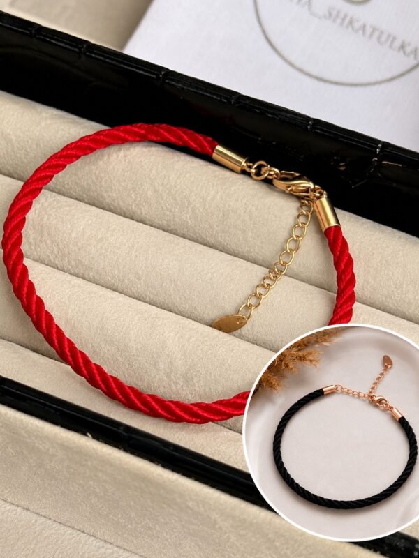 pulsera cuerda xuping jewerly rose, cordon negra y roja